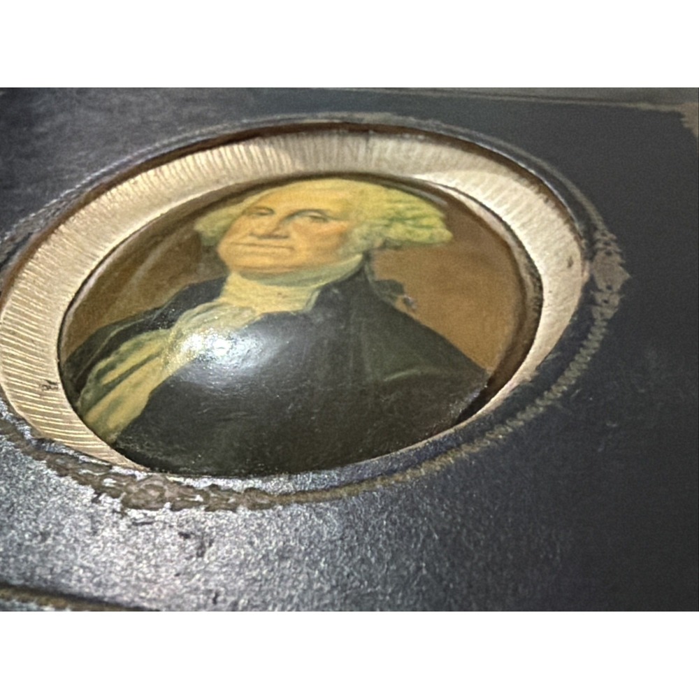 Vintage George and Martha Washington Portrait Bubble Glass Convex Colonial Art - Picture 6 of 7
